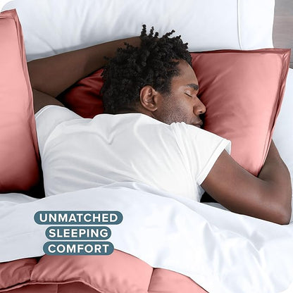 Bare Home Bedding Duvet Cover Extra Long Size - Premium 1800 Super Soft Collection - Lightweight, Cooling - Soft Breathable Bedding Duvet Cover (Twin/Twin XL, Dusty Rose)