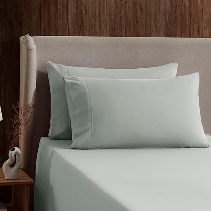 Nestl Twin XL Sheet Set - College Dorm Size - Luxury 1800 Ultra-Soft Microfiber Twin Extra Long Bed Sheets - Deep Pockets - Easy Fit - Extra Soft - 3 Piece Set (Twin XL, Sage Green)