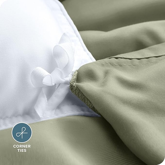 Bare Home Bedding Duvet Cover Full Size - Premium 1800 Super Soft Collection - Lightweight, Cooling - Soft Breathable Bedding Duvet Cover (Full, Sage)