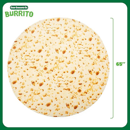 Cozy Concepts Co. Burrito by Relatable, Viral Trend Inspired, Looks Like a Giant Tortilla to Wrap Yourself Up Like a Burrito, Great Easter Gift for Room Decor or Easter Basket Stuffers, Large Size 65”