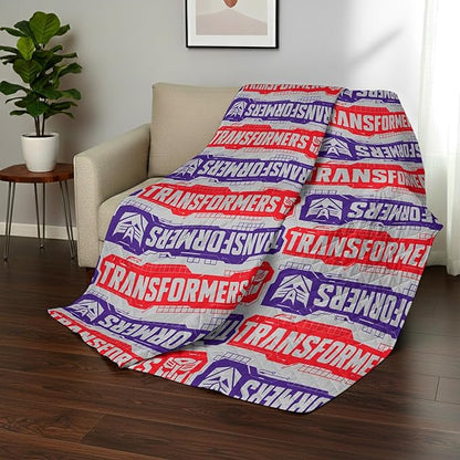 Northwest Transformers Logo Quilted Blanket, Comfy Throw, Adults Boys Girls, Soft Lightweight Bedding for Bed, or Couch, 60 x 80 inches