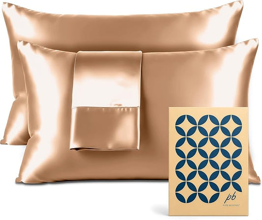 Satin Pillowcase 2 Pack - King Size (20"x40", Rose Gold) - Silky Pillow Cases for Hair and Skin - Satin Pillow Covers with Envelope Closure - Extra Soft Premium Microfiber