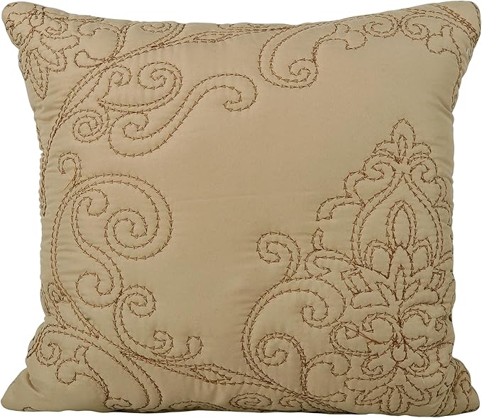 Home Soft Things Damask 4 Piece Bedspread Set,Scalloped Edge Reversible Quilt Coverlet Comforter Prewashed Bedding Set, Matelasse Embossed Floral Solid Pattern,Incense Oversize Queen(110" x 120")
