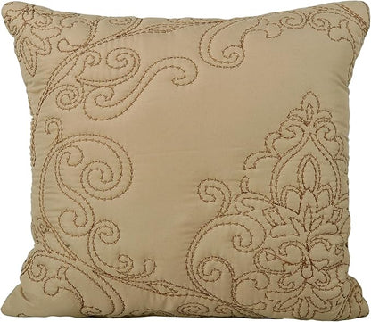 Home Soft Things Damask 4 Piece Bedspread Set,Scalloped Edge Reversible Quilt Coverlet Comforter Prewashed Bedding Set, Matelasse Embossed Floral Solid Pattern,Incense Oversize Queen(110" x 120")