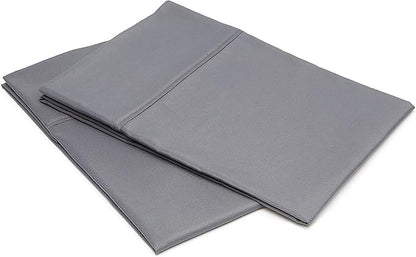 Amazon Basics King Pillowcases Set of 2 - Lightweight, Super Soft Easy Care Microfiber, Dark Gray, 40" L x 20" W, Pillows Not Included