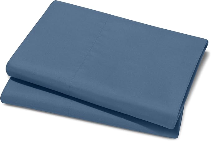 Bare Home Microfiber Pillow Cases - King Size 20x40 - Cooling Pillowcases - Double Brushed - Easy Care - Envelope Closure (King Pillowcase Set of 2, Coronet Blue)