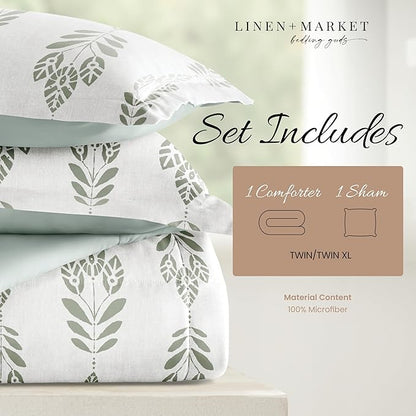 Linen Market Reversible Twin Size Comforter Set (2 Piece) - Bring Luxury Home with Our Soft and Lightweight Down Alternative Comforter Twin Set - This Includes Your Twin Comforter and 1 Pillow Sham