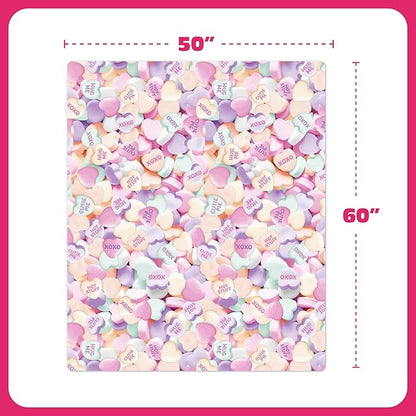 Cozy Concepts Co. Hearts Comfort Blanket by Relatable – Valentine’s Day Gift for Kids & Friends, Super Soft Plush Throw for Teens, Cozy Dorm & Bedroom Decor