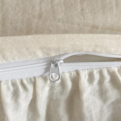 VM VOUGEMARKET Muslin Cotton Duvet Cover Set King Shabby Watercolor Duvet Cover with Ruffles Soft Linen Like Gauze Comforter Cover with Zip Closure and Corner Ties- 104"x90"