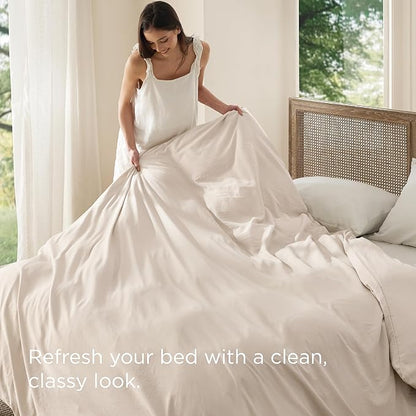 Bedsure Oat Milk Duvet Cover King Size Only - Prewashed Cotton-Like Polyester Extra Soft All Season Bedding, Includes 1 Duvet Cover 104x90 Inches with Zipper Closure, Comforter Not Included