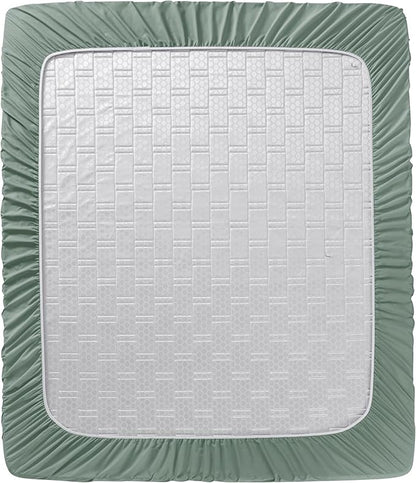 Clara Clark Flex Top King Sheets - Hotel Luxury 6 Piece Bed Sheets for Top Split King Bed - Soft Bedding Sheets & Pillowcases, Head Split King Size. New Sage Green