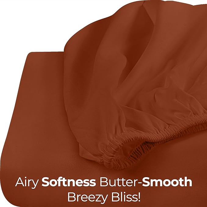 Utopia Bedding Queen Fitted Sheet - Bottom Sheet - Deep Pocket - Soft Microfiber - Shrinkage and Fade Resistant-Easy Care -1 Fitted Sheet Only (Orange)