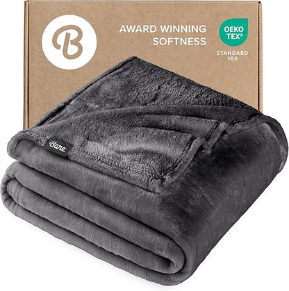 Bare Home Fleece Blanket - King Size - Ultra-Soft Lightweight for Bed, Sofa, and Couch - Luxury Microplush - Cozy Warm Blanket (King, Forged Iron Grey)