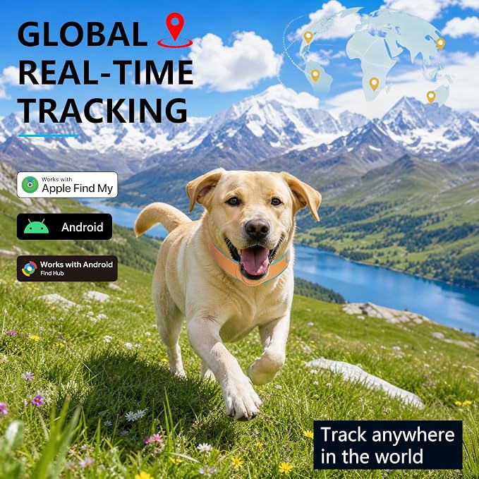 New GPS Tracker for Dogs: Smart Pet Collar with Real-Time Tracking | No Monthly Fee/Subscription (iOS & Android) Waterproof, Anti-Lost,365-Day Long Battery Life GPS Tracker Dog Collar