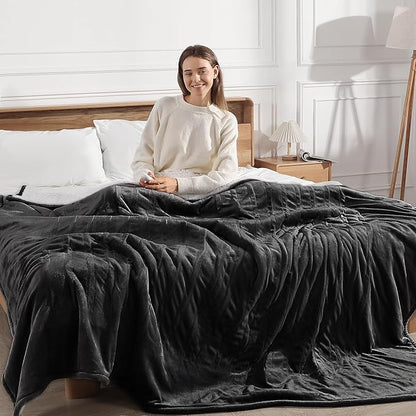 King Heated Blanket 100''X90''- Heated Blanket King Size Soft Plush Sherpa with Dual Controllers, 5 Heating Level & 10 Hour Auto Off, ETL FCC Certified, Warm Gifts for Grandma(Charcoal Grey)