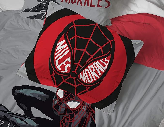 Jay Franco Marvel Miles Morales New Kid 5 Piece Twin Bed Set - Includes Comforter & Sheet Set Bedding - Super Soft Fade Resistant Microfiber (Official Marvel Product)