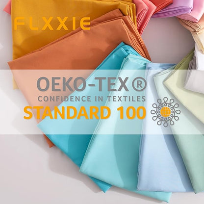 FLXXIE Pillow Cases Standard Size, Soft Microfiber Pillow Covers with Envelope Closure, Wrinkle, Stain Resistant Pillowcases, 2 Piece Set, 20x26, Black