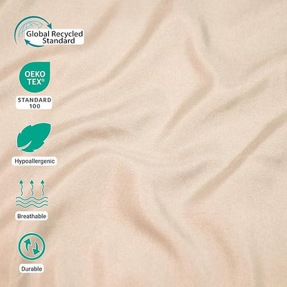 ZPECC Pillow Cases Queen Size Set of 4, 20x30 Envelope Closure Pillowcases, Soft Plain Brushed Microfiber Covers Hypoallergenic Breathable, Beige