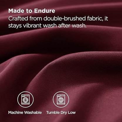 Bedsure Queen Pillow Cases Set of 2 - Burgundy Red Brushed Microfiber Pillowcase 2 Pack, Super Soft Pillowcase, Pillow Case Covers with Envelope Closure for Kids, Wrinkle, Fade Resistant,20x30 Inches