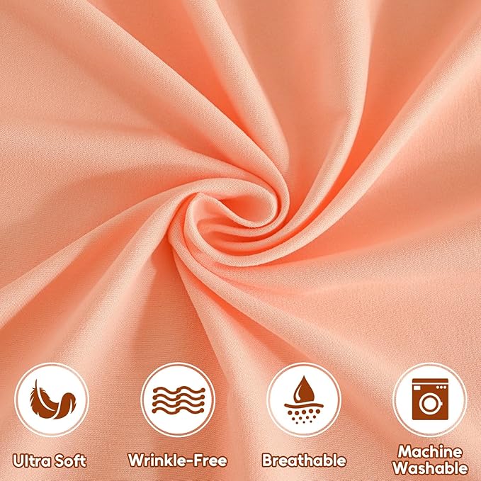Full Size Bed Sheets Set, 4 Pieces Hotel Luxury Soft Microfiber Bed Sheets Set, Up to 16" Deep Pockets, Oeko-Tex Sheets with Elastic, Breathable, Wrinkle Free (Peach Pink Flower, Full)