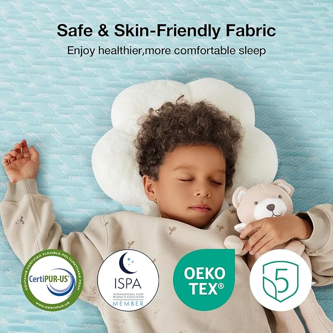 Novilla Summer Sleeping Pad Twin Size(1 Cooling Mat+1 Pillowcase),Sleeping Mat for 8-21" Mattress,Elastic Bandage,Washable & Breathable Mattress Pad for Hot Sleepers,Blue