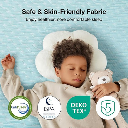 Novilla Summer Sleeping Pad Twin Size(1 Cooling Mat+1 Pillowcase),Sleeping Mat for 8-21" Mattress,Elastic Bandage,Washable & Breathable Mattress Pad for Hot Sleepers,Blue