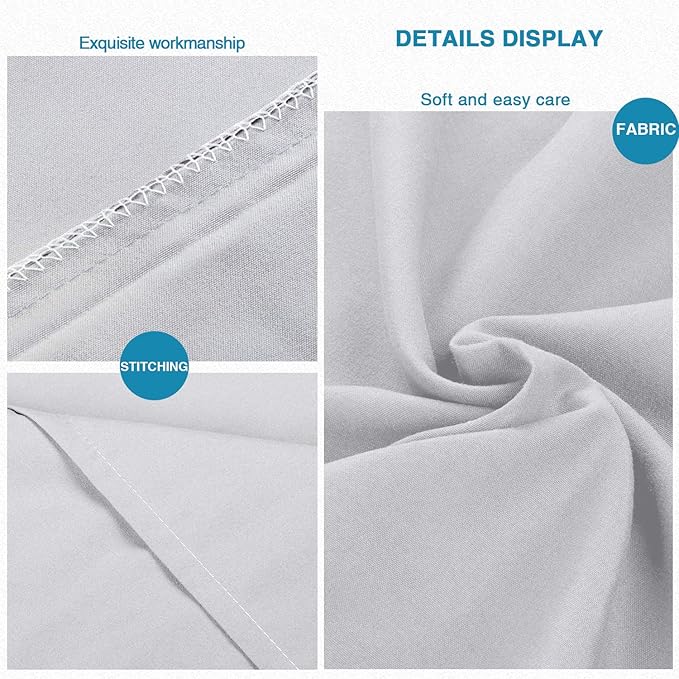 FLXXIE Pillow Cases Standard Size, Soft Microfiber Pillow Covers with Envelope Closure, Wrinkle, Stain Resistant Pillowcases, 2 Piece Set, 20x26, Light Grey