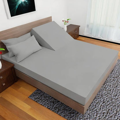Split Top California King Sheet Set Ultra-Soft Egyptian Quality Bed Sheets Set - Double Brushed -Deep Pockets -Easy Fit - Fade Resistant - 4 Piece Set (Silver)