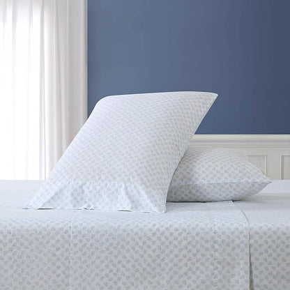 Nautica - Twin XL Size Sheets Set, Crisp & Tailored Floral Bedding with a Smooth Cotton Percale, Bed Sheets with Matching Pillowcase & Fitted Sheet (Breezy Bloom Blue)