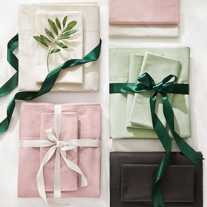 Comfort Spaces 100% Cotton Sheets Cal King, Breathable & Soft Cotton Sheets, Naturally Cool Cotton Bed Sheets with 14" Elastic Pocket Fits up to 16" Mattress, All Seasons Sheet Set, Sage Green 4 Piece