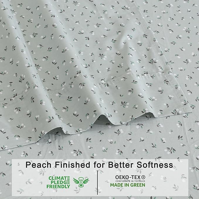 RUVANTI 100% Organic Cotton Sheets California King, Percale Weave, GOTS Certified, 4-Piece Set, Deep Pocket 13", Crisp & Breathable, Soft Durable Bedding, Sábanas Algodón Orgánico – Bud Club