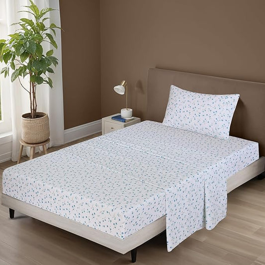 ZOYER 100% Cotton Sheets – Twin XL Size Percale Bedding, Cooling & Breathable, Durable with a Crisp, Soft & Comfortable Feel, 16" Deep Pocket, 3-Piece Set, La Laa Flower