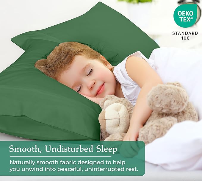 Royale Linens Standard Pillowcase Set of 2 - Bed Pillow Cover - 20"x26" - Pillowcases - 1800 Brushed Microfiber, Wrinkle & Fade Resistant - Soft & Cozy- Standard Size Pillow Case (STD, Hunter Green)