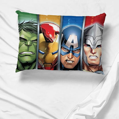 Jay Franco Marvel Avengers Halo 2 Pack Pillowcase - Double-Sided Kids Super Soft Bedding Features Captain America, Hulk, Iron Man, & Spiderman