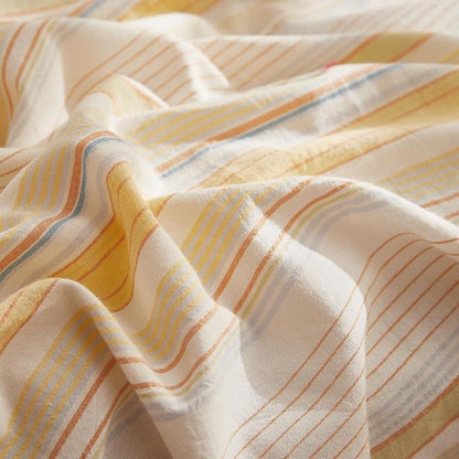 EAVD Retro Striped Comforter Set Queen Multi-Color Soft Washed Cotton 3-Piece Colorful Stripes Pattern Bedding Set with 2 Pillowcases Farmhouse Geometric Comforter Set for All-Season Soft&Fluffy