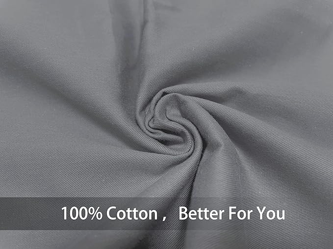 iMaylex Soft 100% Egyptian Cotton Zipper Pillow Case, Cozy and Lightweight Pillowcase, Set of 2, Dark Grey, Standard, 20" x 26"