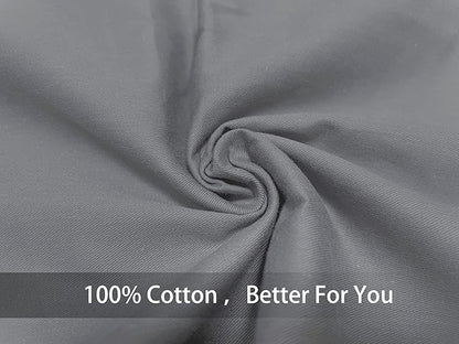 iMaylex Soft 100% Egyptian Cotton Zipper Pillow Case, Cozy and Lightweight Pillowcase, Set of 2, Dark Grey, Standard, 20" x 26"