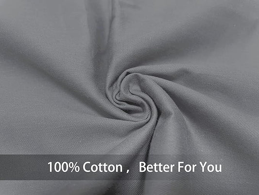 iMaylex Soft 100% Egyptian Cotton Zipper Pillow Case, Cozy and Lightweight Pillowcase, Set of 2, Dark Grey, King, 20" x 36"