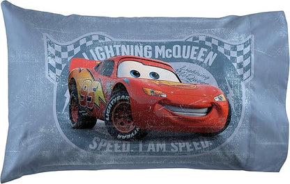 Disney/Pixar Cars Tune Up Blue/Gray 5 Piece Twin Bed in A Bag with Lightning McQueen & Mater in Radiator Springs (Official Disney/Pixar Product)