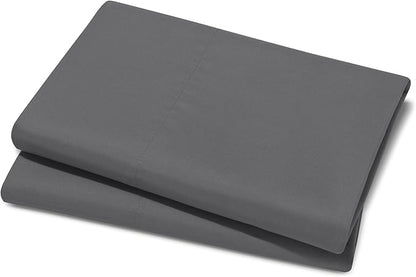 Bare Home Microfiber Pillow Cases - King 20x40 - Cooling Pillowcases - Double Brushed - Easy Care - Envelope Closure (King Pillowcase Set of 2, Grey)