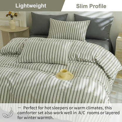 EAVD Striped Comforter Set Twin XL Grey White Stripes Bedding Set for Boys Women Men Reversible Striped Bedding Set for All-Season Modern Geometric Comforter Set Soft Fluffy
