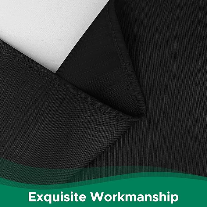 Biscaynebay Wrap Around Bed Skirts for Full & Full XL Beds 16" Drop, Black Adjustable Elastic Dust Ruffles Easy Fit Wrinkle & Fade Resistant Silky Luxurious Fabric Solid Machine Washable