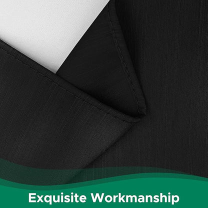 Biscaynebay Wrap Around Bed Skirts for King & Cal King Beds 16" Drop, Black Adjustable Elastic Dust Ruffles Easy Fit Wrinkle & Fade Resistant Silky Luxurious Fabric Solid Machine Washable