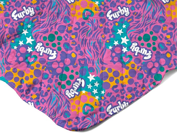 Northwest Furby Furby World Quilted Blanket, Comfy Throw, Adults Boys Girls, Soft Lightweight Bedding for Bed, or Couch, 60 x 80 inches