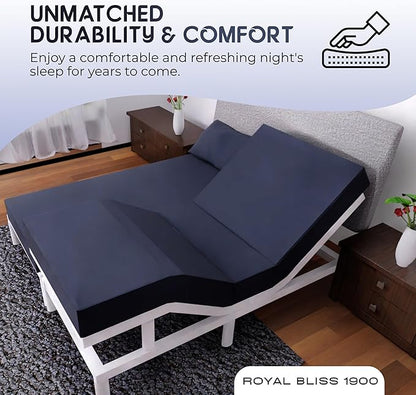 Split California King Sheets Sets - 5 Pcs Set - Cal King Split Adjustable Bed Sheets -Split California King Sheets Sets for Adjustable Bed -Split Cal King Sheets (Navy Blue)