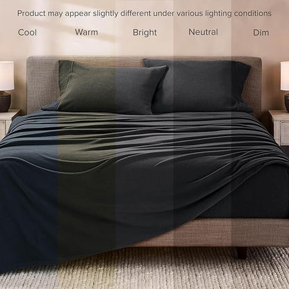 Bare Home Super Soft Fleece Sheet Set - Full Size - Extra Plush Polar Fleece, No-Pilling Bed Sheets - All Season Cozy Warmth (Full, Black)