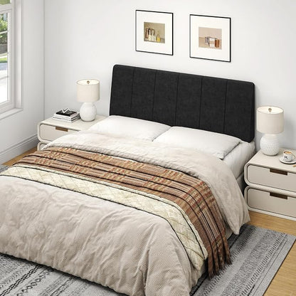 Full Size Headboard Only-No Assembly Required, Black | Easy to use no assembly required, Linen fabric and extra-thick foam for added comfort, Modern style headboard full size