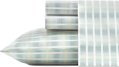Tommy Bahama - Queen Sheets, Cotton Percale Bedding Set, Crisp & Cool, Stylish Bedding Set (Off The Grid Green, Queen)