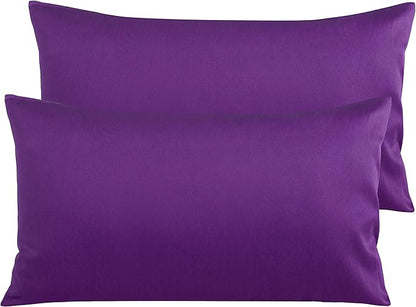 NTBAY Egyptian Cotton King Pillowcases - Set of 2, 500 Thread Count Cotton Pillowcases - Soft and Breathable Envelope Closure Pillow Cases - 20x36 Pillow Covers for Bed, Purple