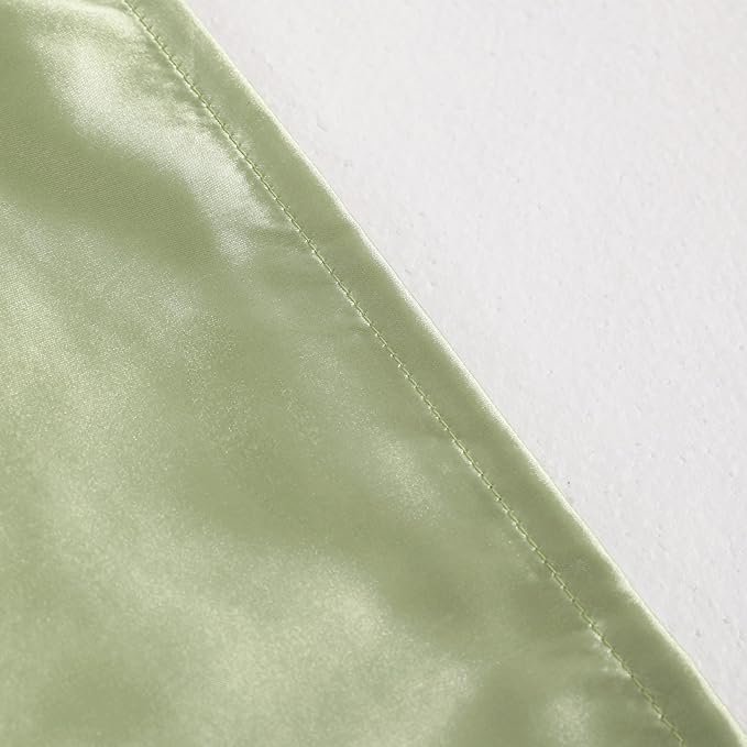NTBAY 12 Pack Satin King Pillowcases for Hair and Skin, Luxurious and Silky Pillow Cases with Envelope Closure, 20 x 36 Inches, Sage Green